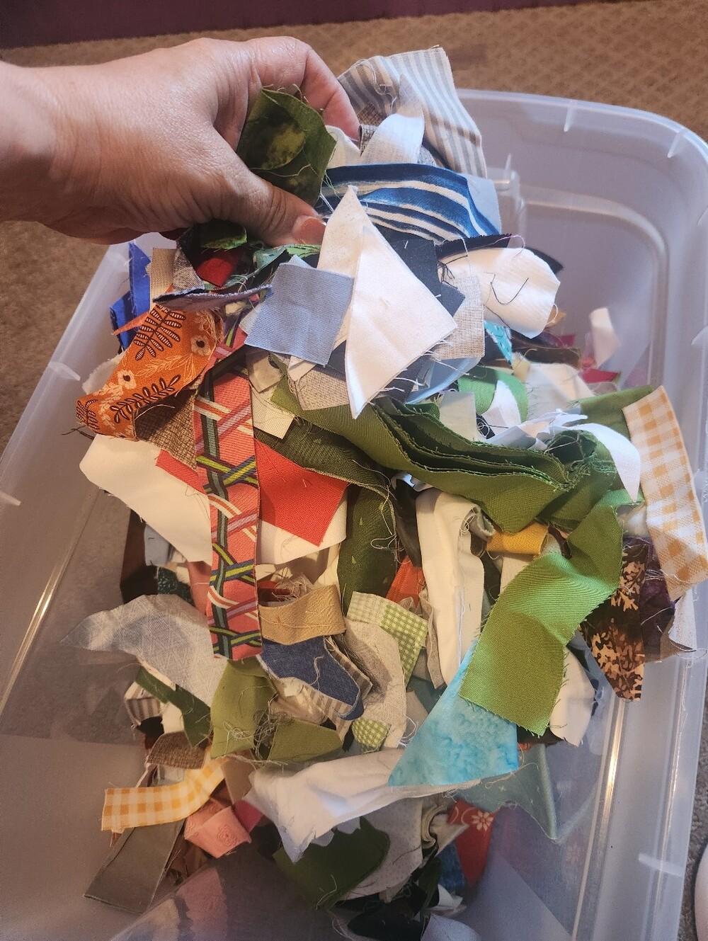 2 Pounds Of Assorted Quilting Fabric Scraps